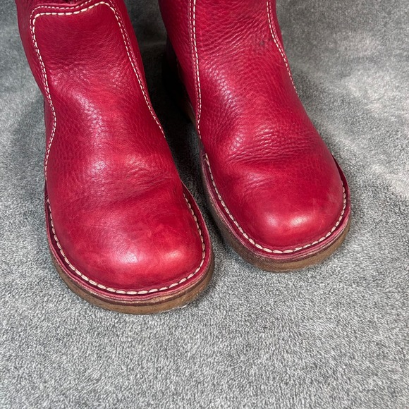Duckfeet Arhus Shearling Red Pebbled Leather Boots Women's Size EU 42 US 10.5-11 - Picture 11 of 16